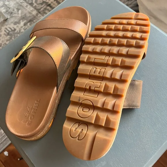 Sorel Roaming Slide Slip on Sandal Brown and Tan Women’s 9.5 - Picture 3 of 4